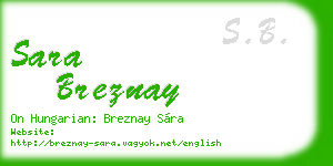 sara breznay business card